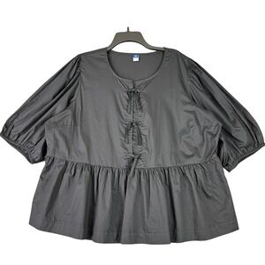Old Navy Peplum Babydoll Softcore Blouse Womens XXL Tall Minimal Everyday Fit